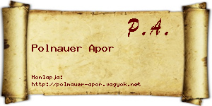 Polnauer Apor névjegykártya